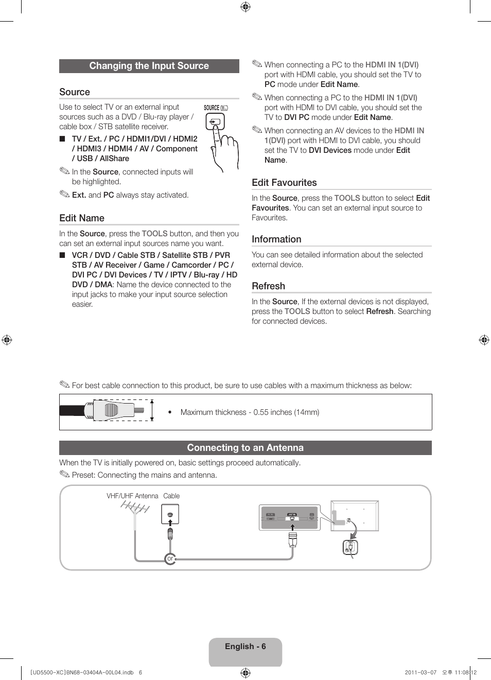 Samsung UE46D5500RW User Manual | Page 6 / 80