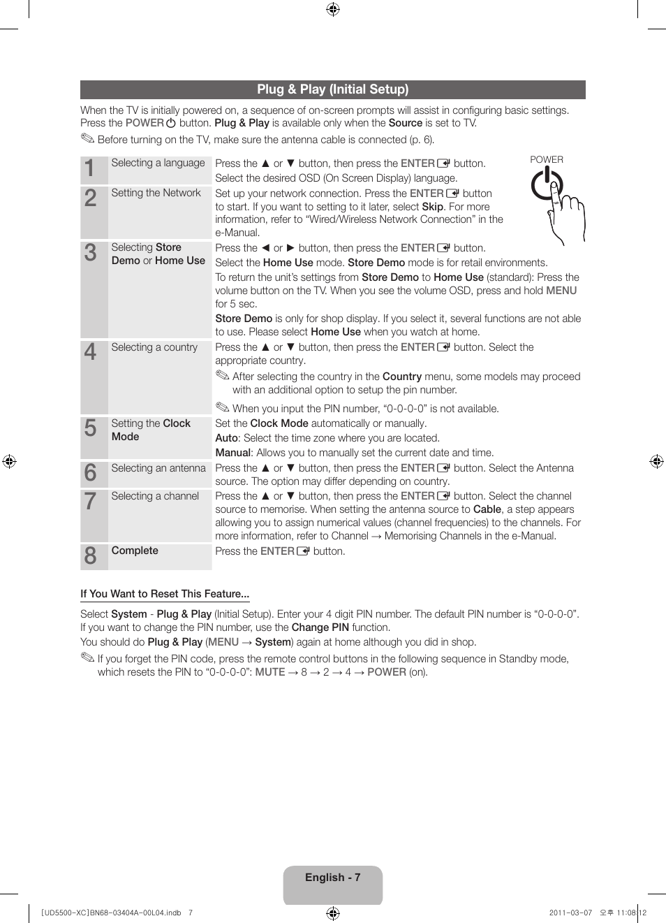 Samsung UE46D5500RW User Manual | Page 7 / 80