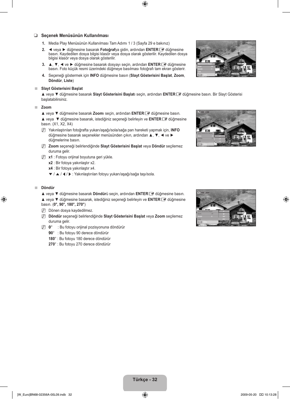Türkçe - 32 seçenek menüsünün kullanılması | Samsung LE46B620R3W User Manual | Page 402 / 422