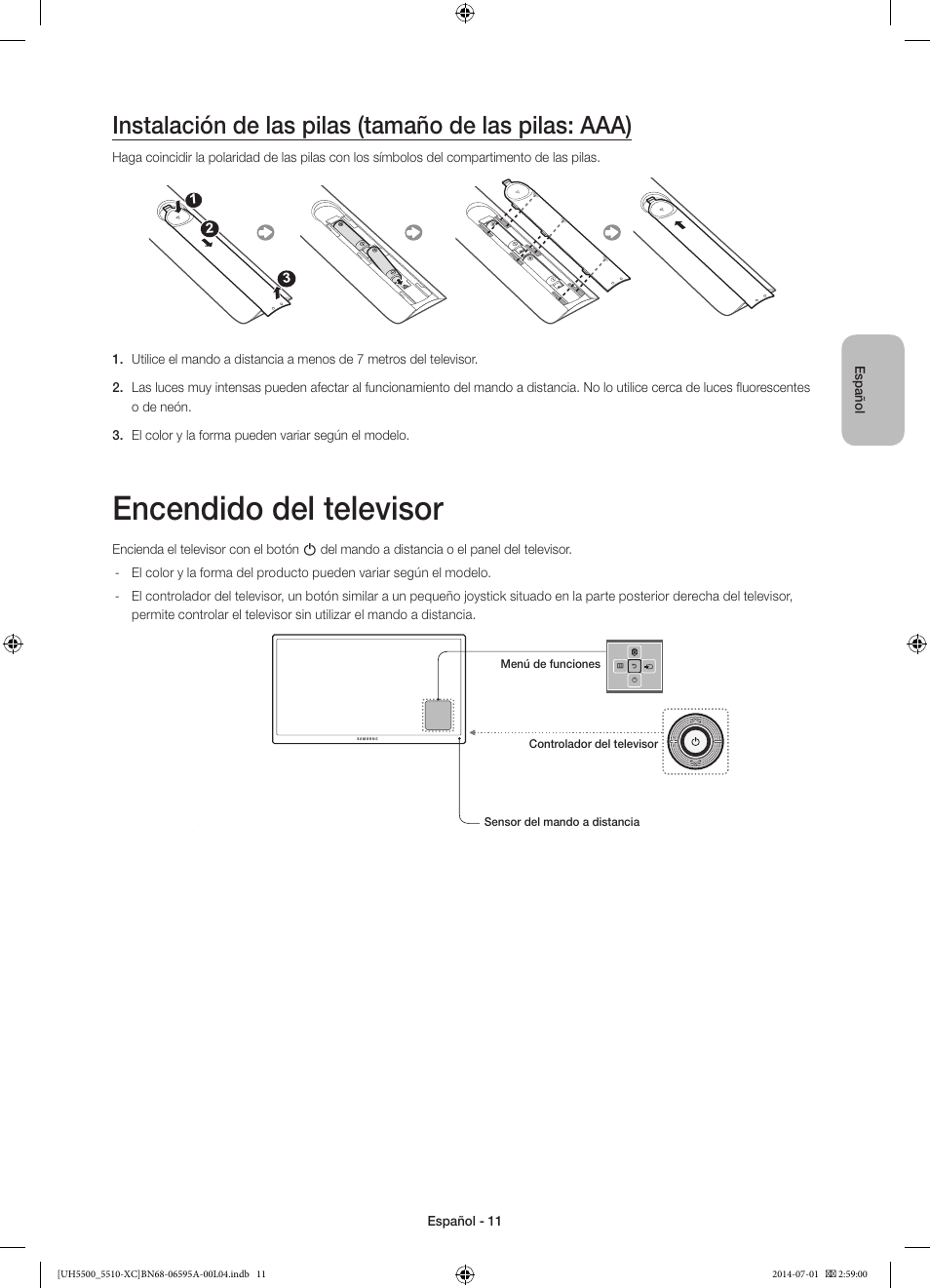 Encendido del televisor | Samsung UE32H5570SS User Manual | Page 51 / 81