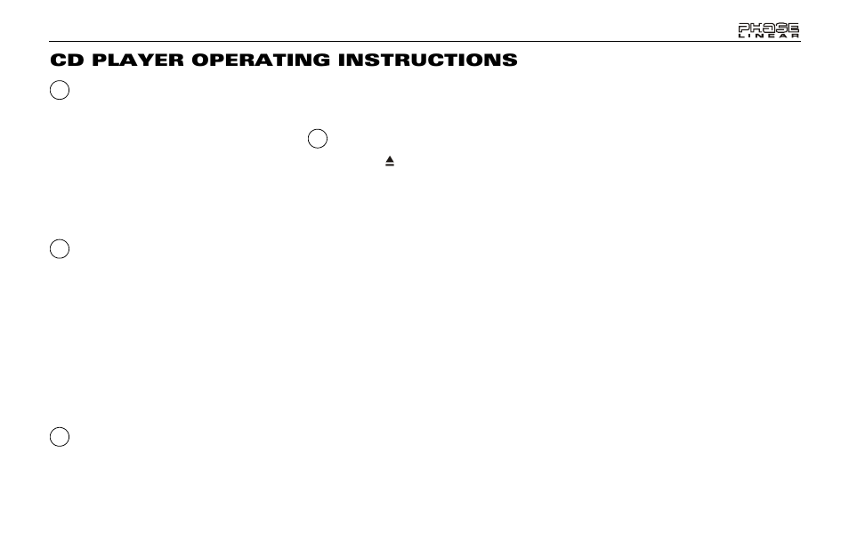 Cd player operating instructions | Audiovox Jensen Phase Linear PCD160U User Manual | Page 11 / 48