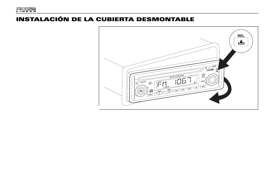 Instalación de la cubierta desmontable | Audiovox Jensen Phase Linear PCD160U User Manual | Page 22 / 48