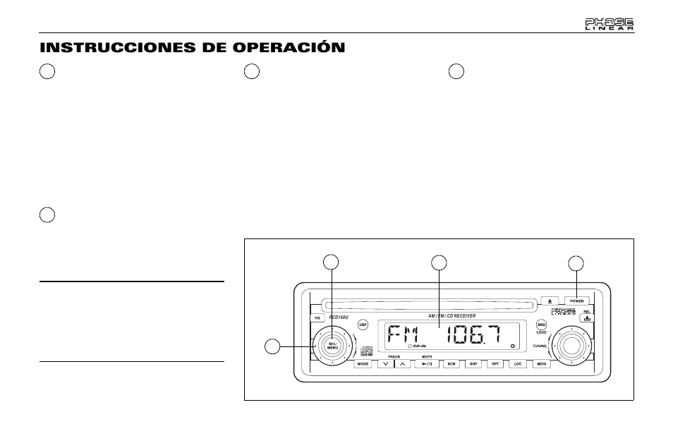 Instrucciones de operación | Audiovox Jensen Phase Linear PCD160U User Manual | Page 23 / 48