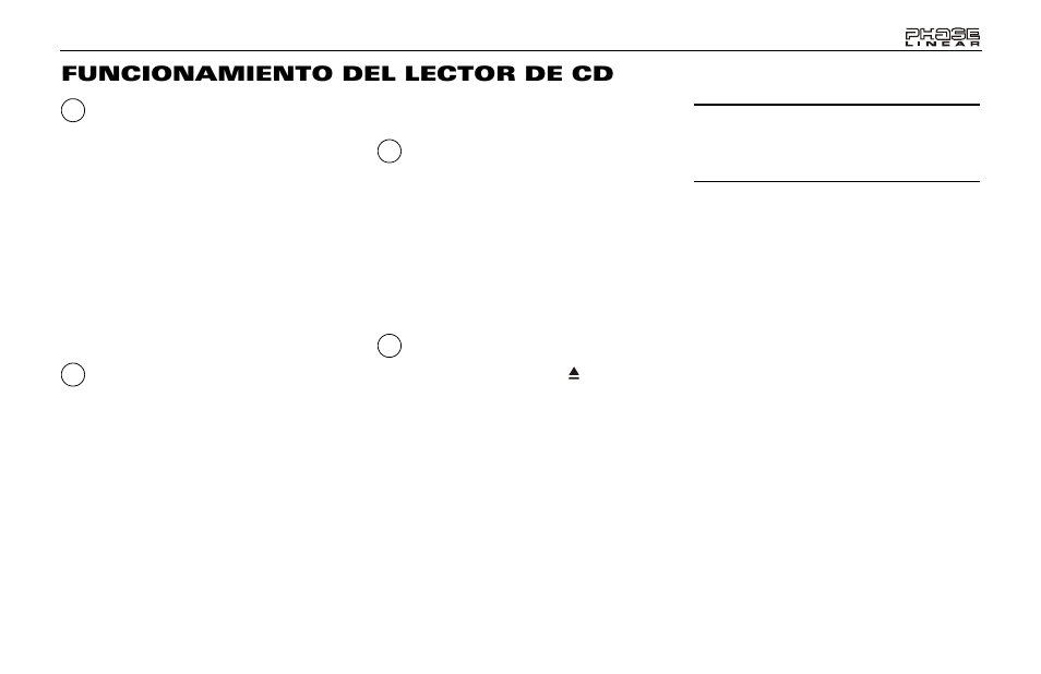 Funcionamiento del lector de cd | Audiovox Jensen Phase Linear PCD160U User Manual | Page 27 / 48