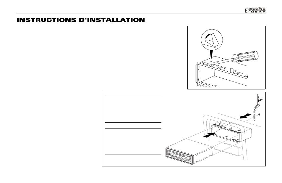 Instructions d'installation | Audiovox Jensen Phase Linear PCD160U User Manual | Page 35 / 48