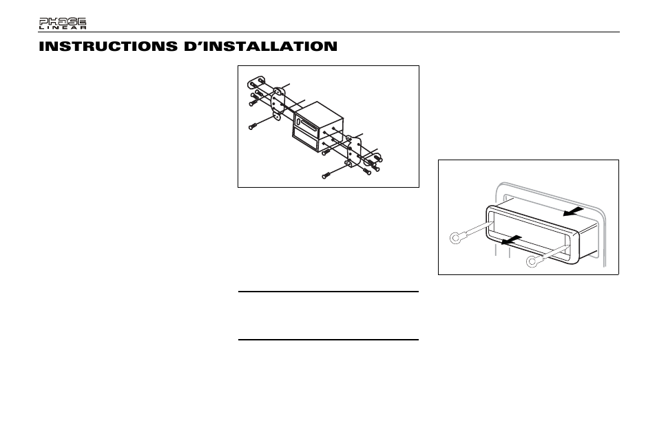 Instructions d’installation | Audiovox Jensen Phase Linear PCD160U User Manual | Page 36 / 48
