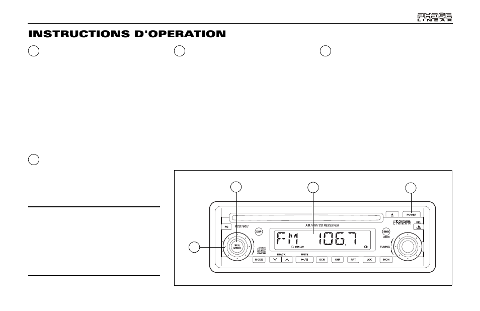 Instructions d'operation | Audiovox Jensen Phase Linear PCD160U User Manual | Page 39 / 48