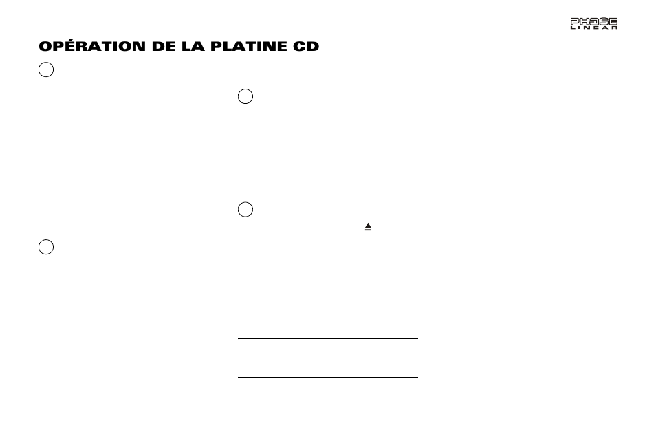 Opération de la platine cd | Audiovox Jensen Phase Linear PCD160U User Manual | Page 43 / 48