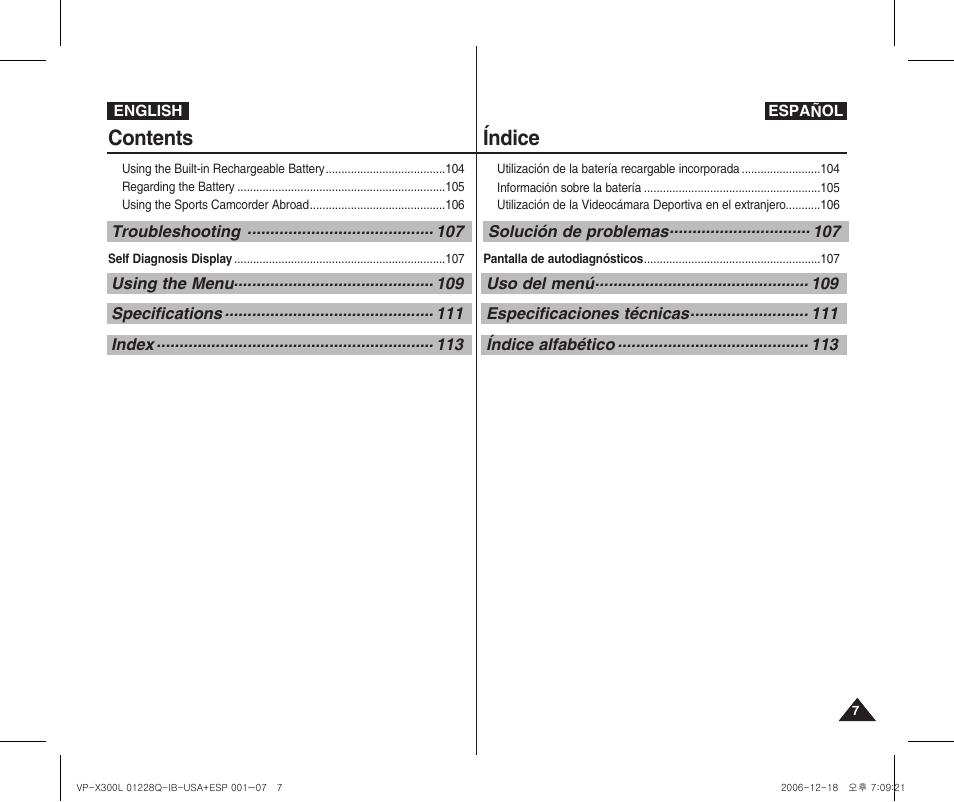 Samsung VP-X300 User Manual | Page 7 / 117