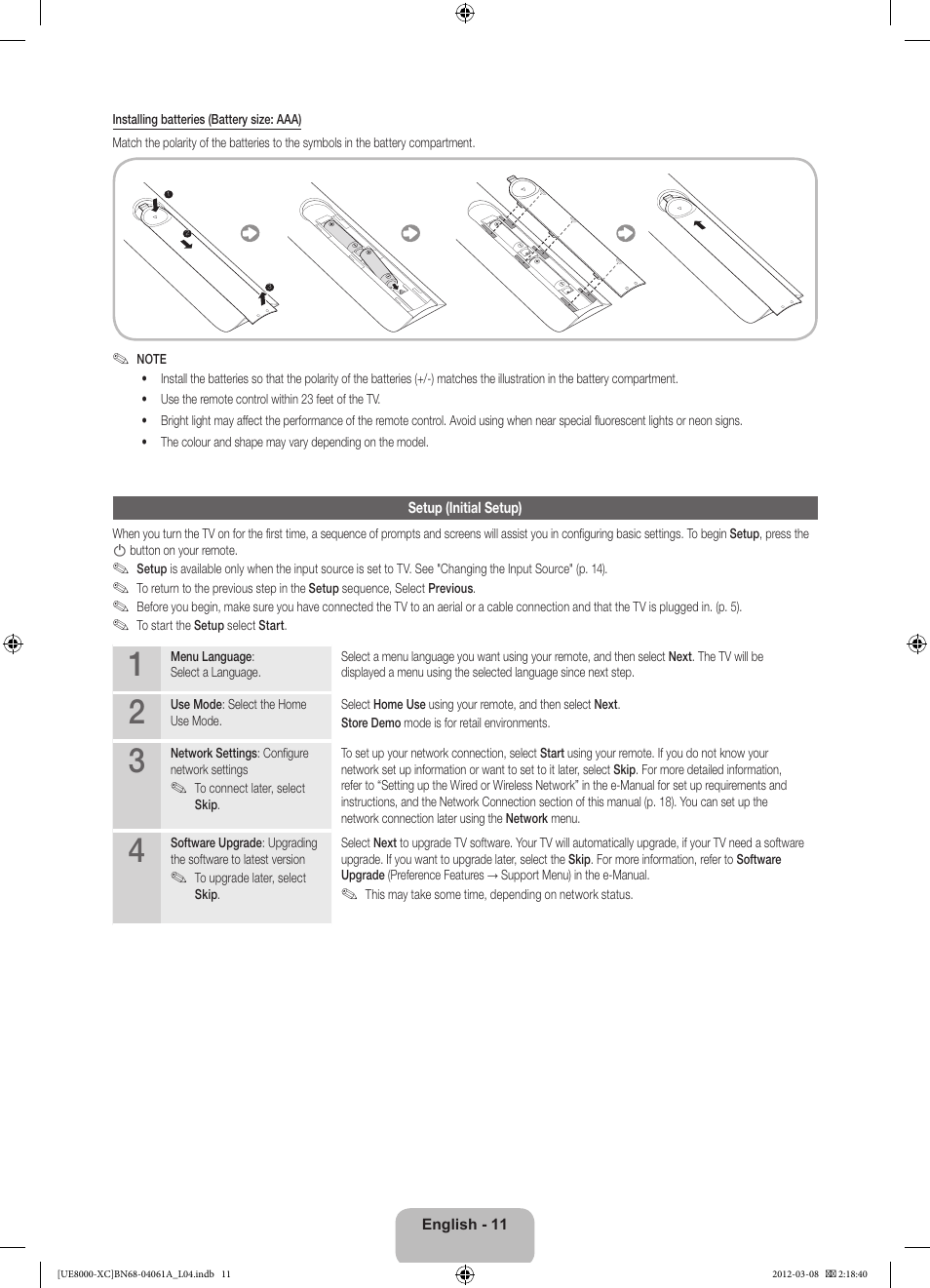 Samsung UE46ES8000S User Manual | Page 11 / 93