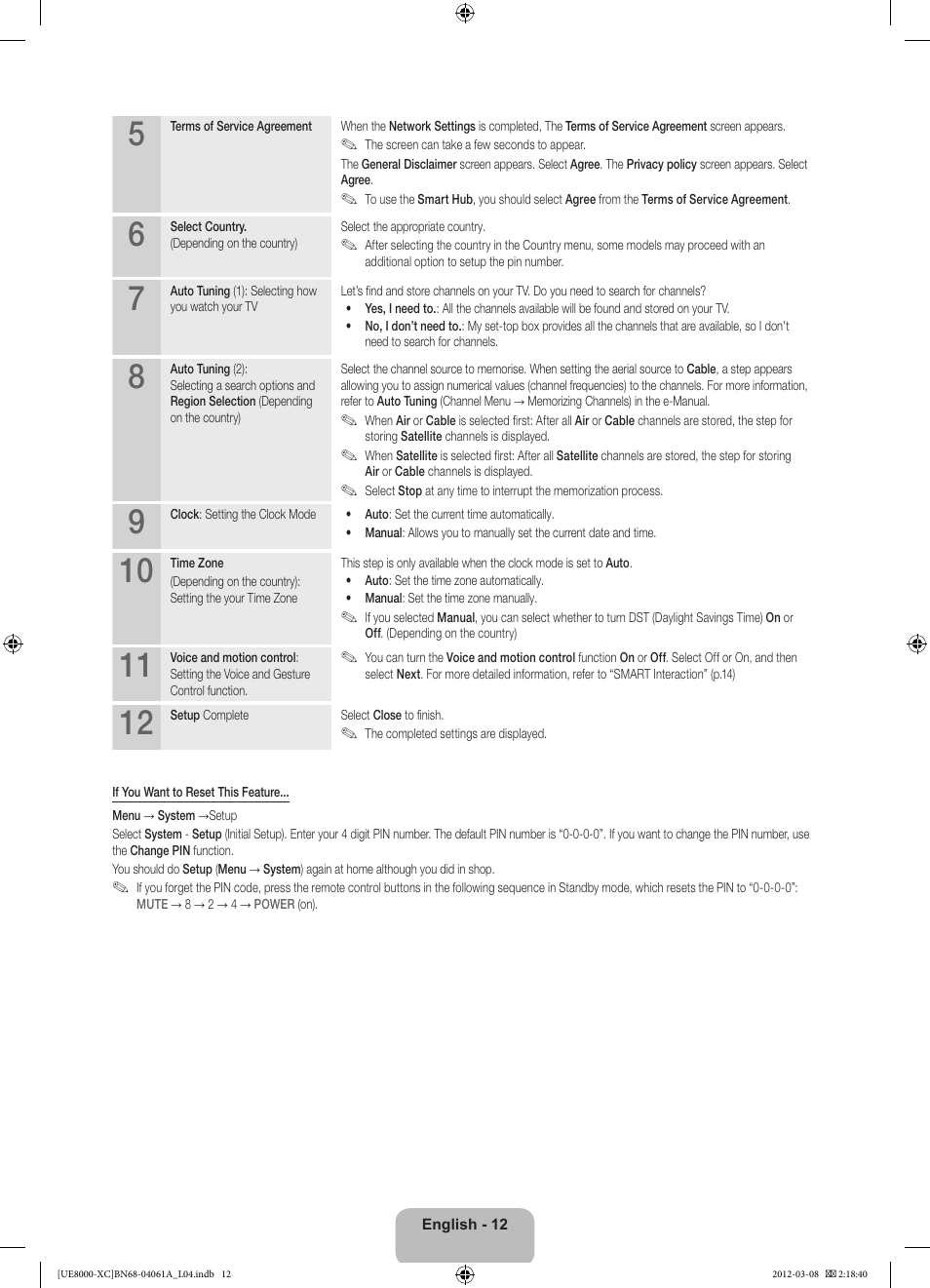 Samsung UE46ES8000S User Manual | Page 12 / 93