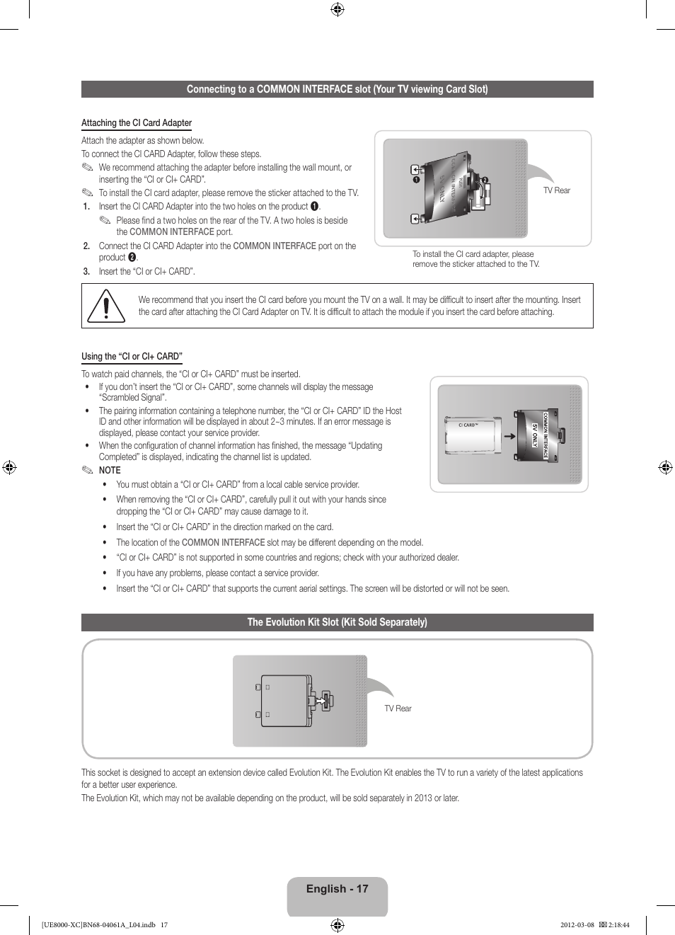 Samsung UE46ES8000S User Manual | Page 17 / 93