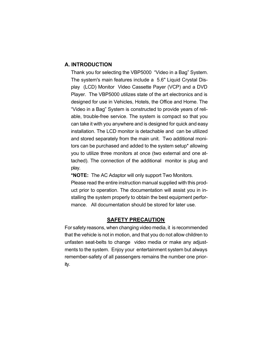 Audiovox VBP5000 User Manual | Page 2 / 44