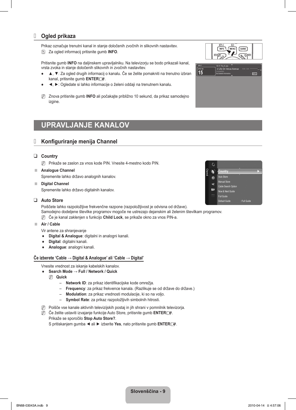 Upravljanje kanalov, Ogled prikaza, Konfiguriranje menija channel | Samsung LE19C451E2W User Manual | Page 147 / 214