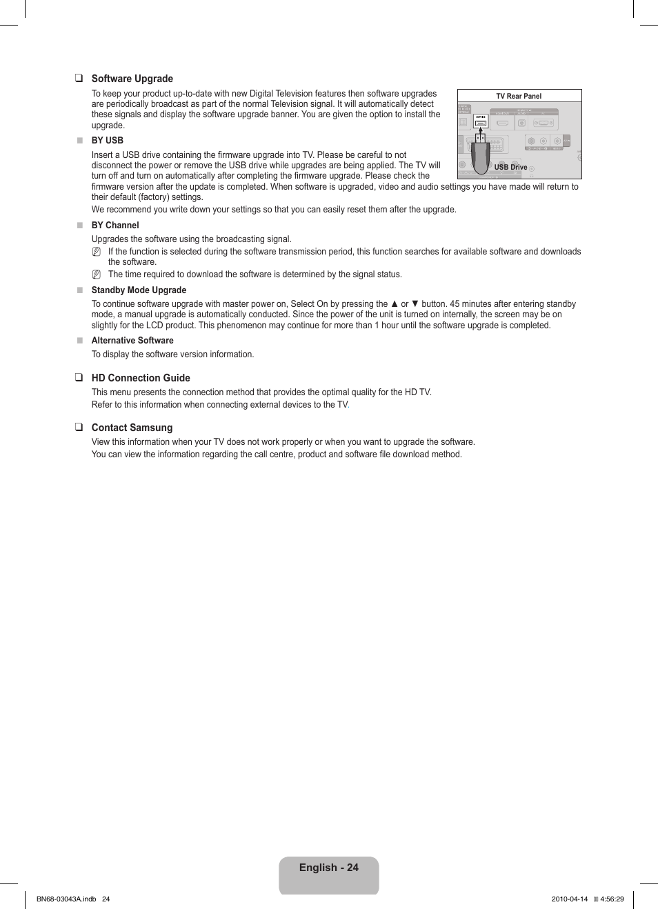 Samsung LE19C451E2W User Manual | Page 26 / 214