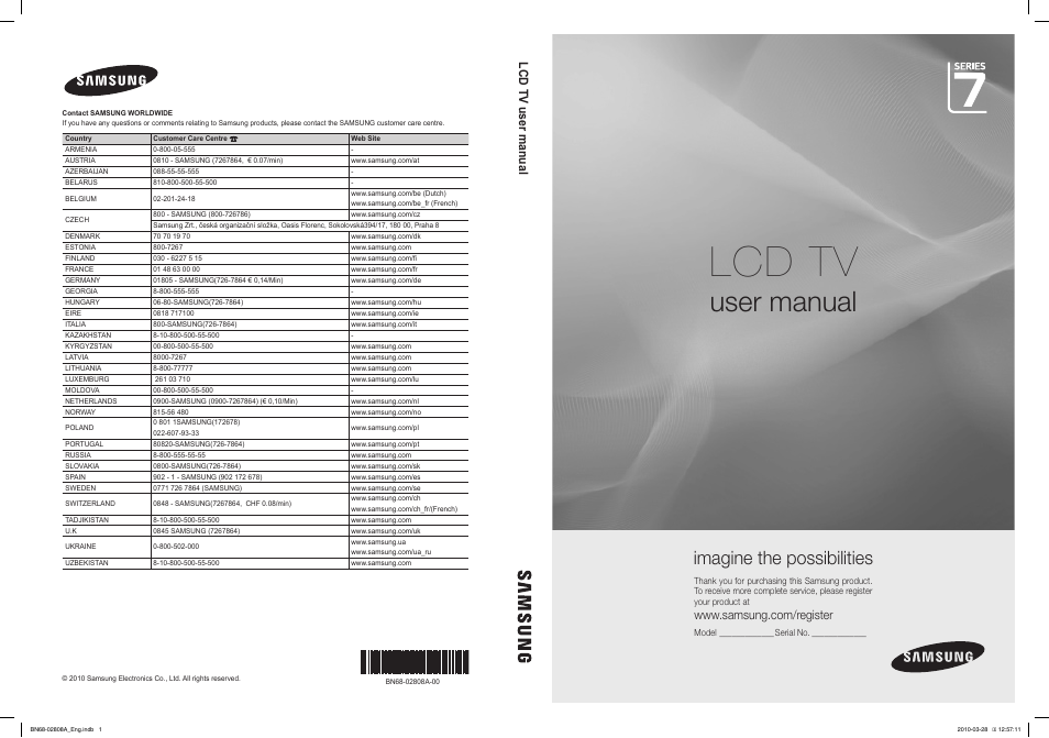 Samsung LE46C750R2W User Manual | 368 pages