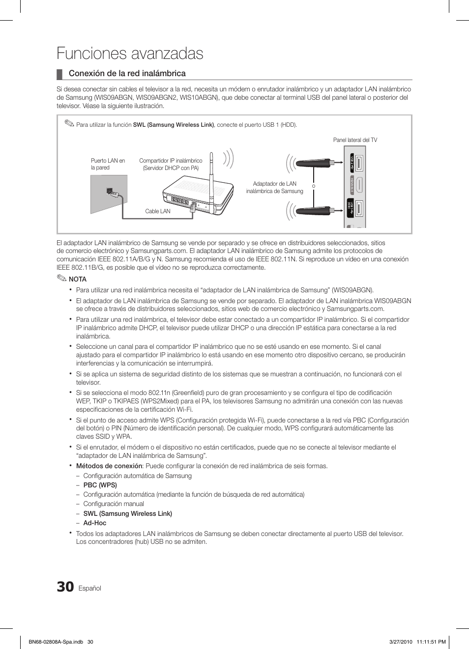 Funciones avanzadas | Samsung LE46C750R2W User Manual | Page 152 / 368