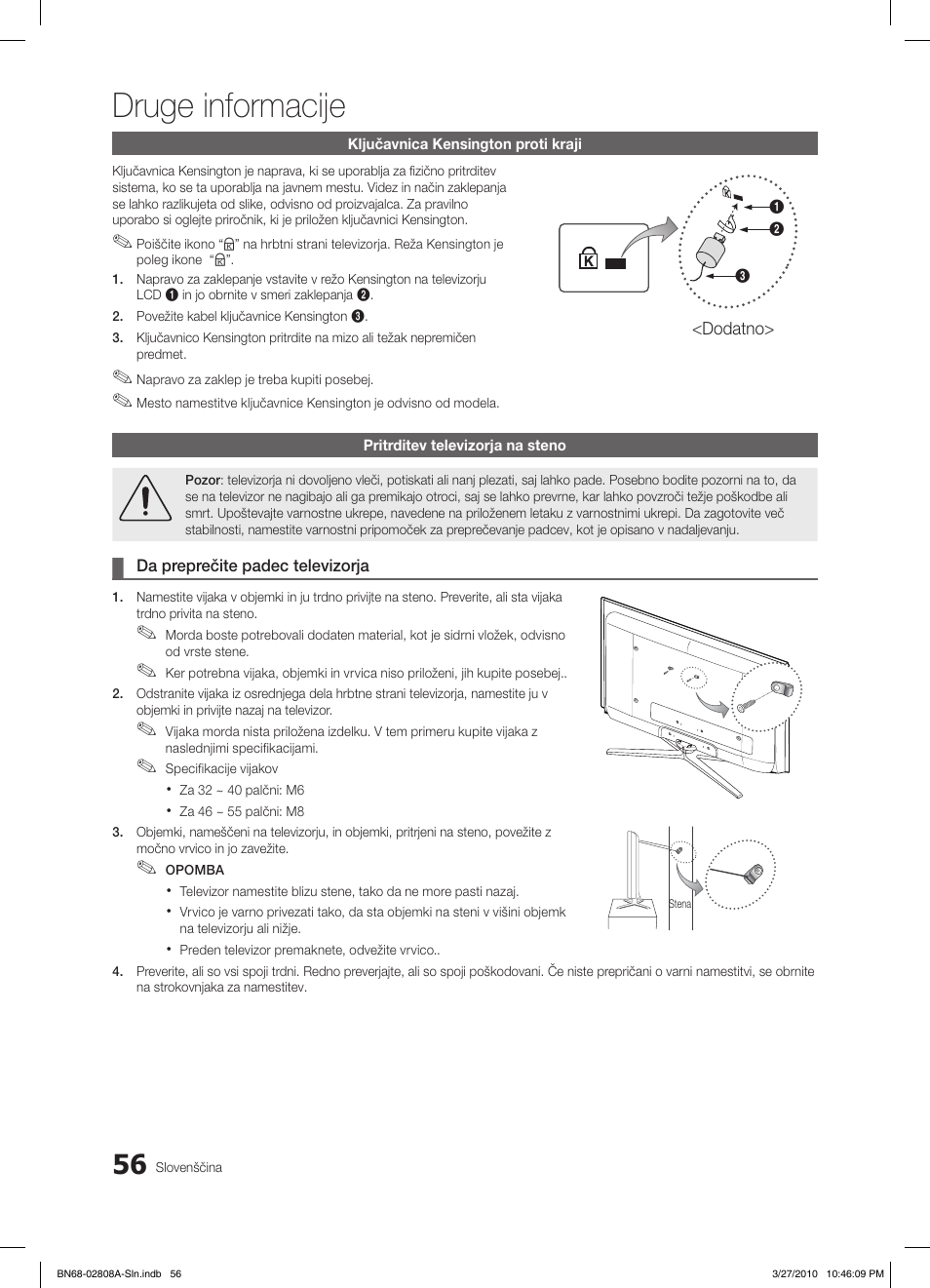 Druge informacije | Samsung LE46C750R2W User Manual | Page 300 / 368