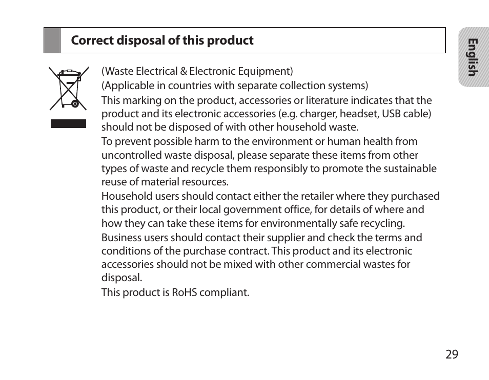 Correct disposal of this product | Samsung BHS6000 User Manual | Page 31 / 100