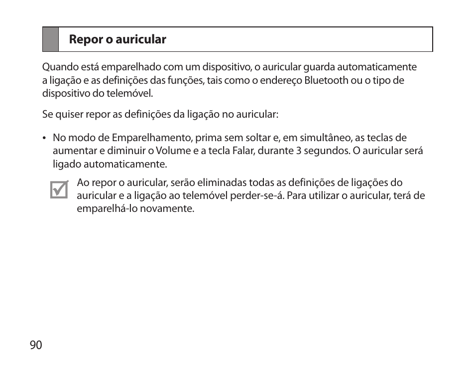 Repor o auricular | Samsung BHS6000 User Manual | Page 92 / 100