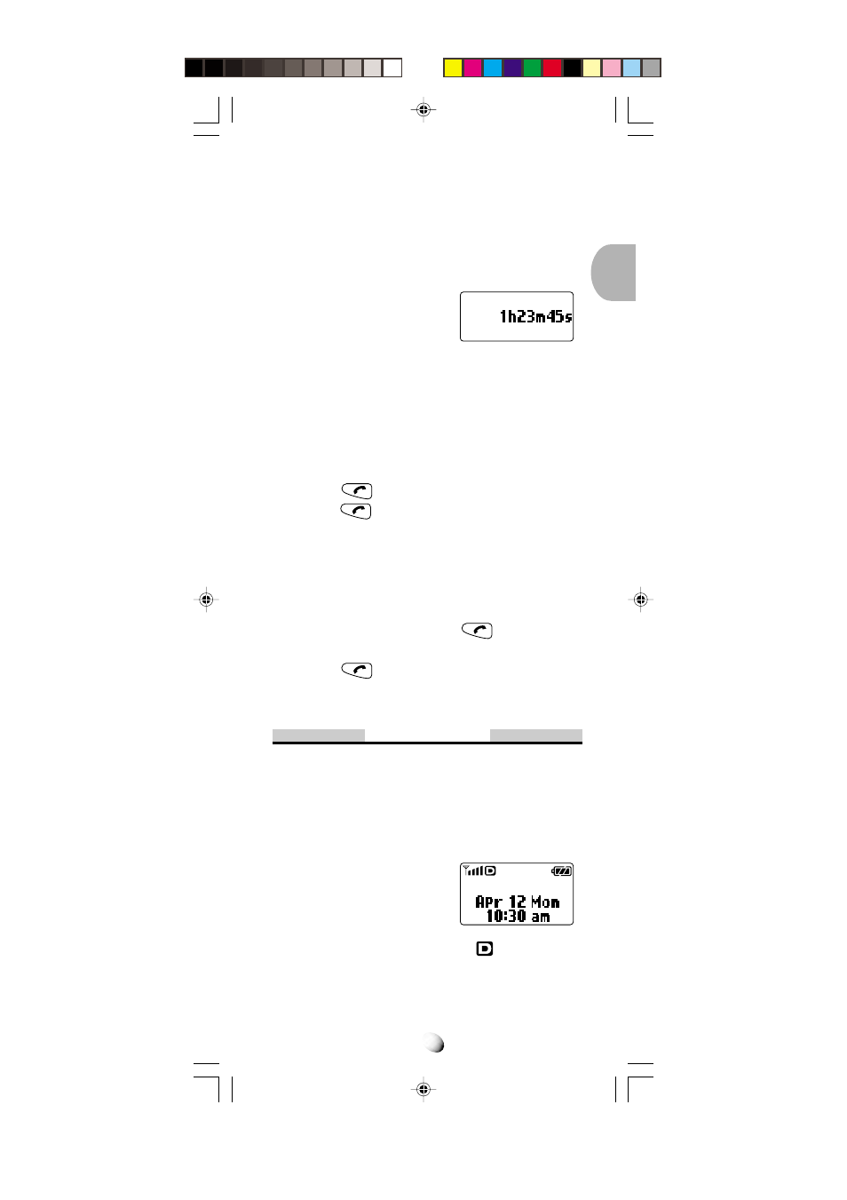 Standby, Automatic talk timer, Call waiting | Three-way calling, Clock indicator (digital mode only) | Audiovox CDM-4000 User Manual | Page 21 / 79