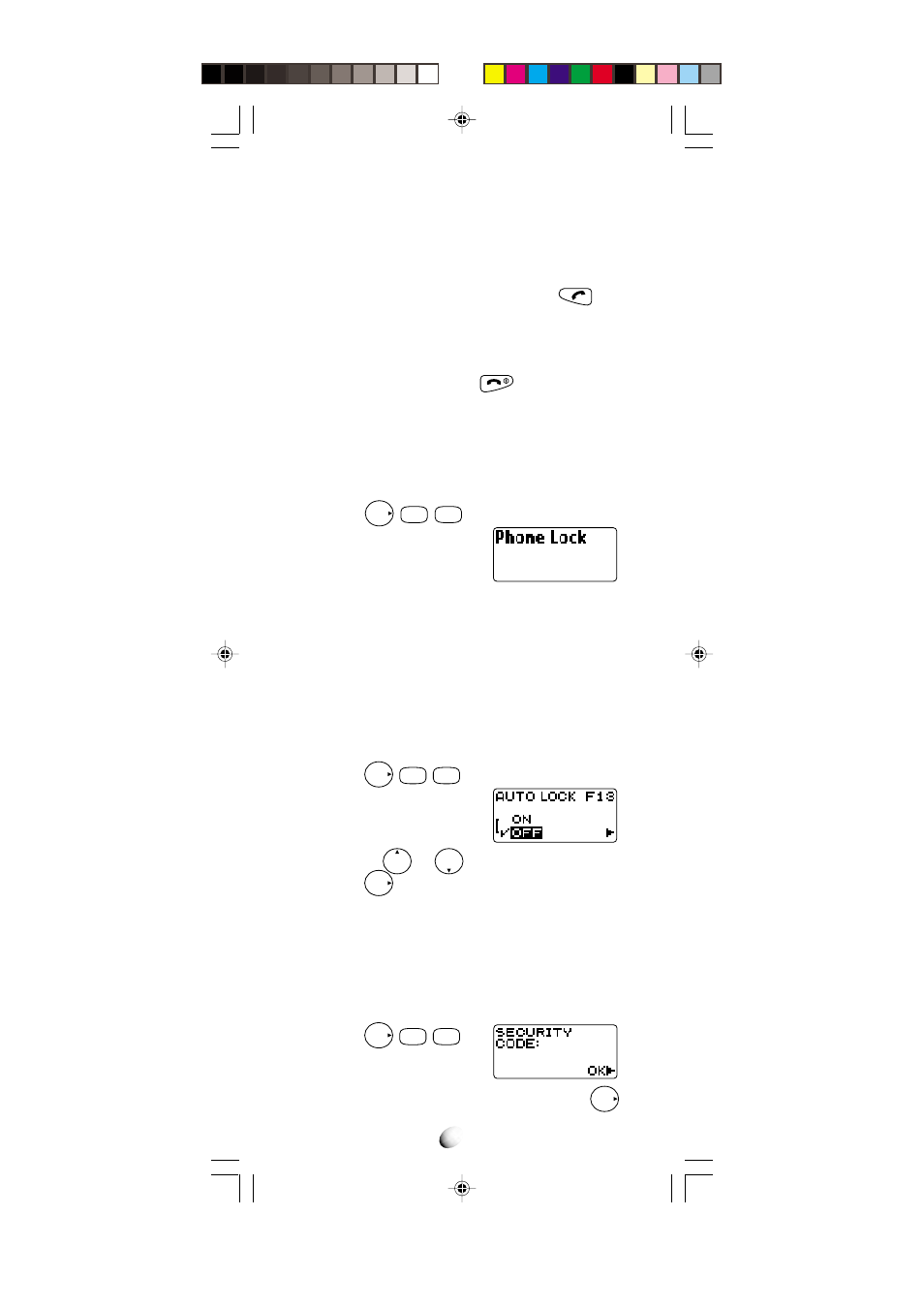 Phone lock (f12), Automatic phone lock (f13) | Audiovox CDM-4000 User Manual | Page 50 / 79