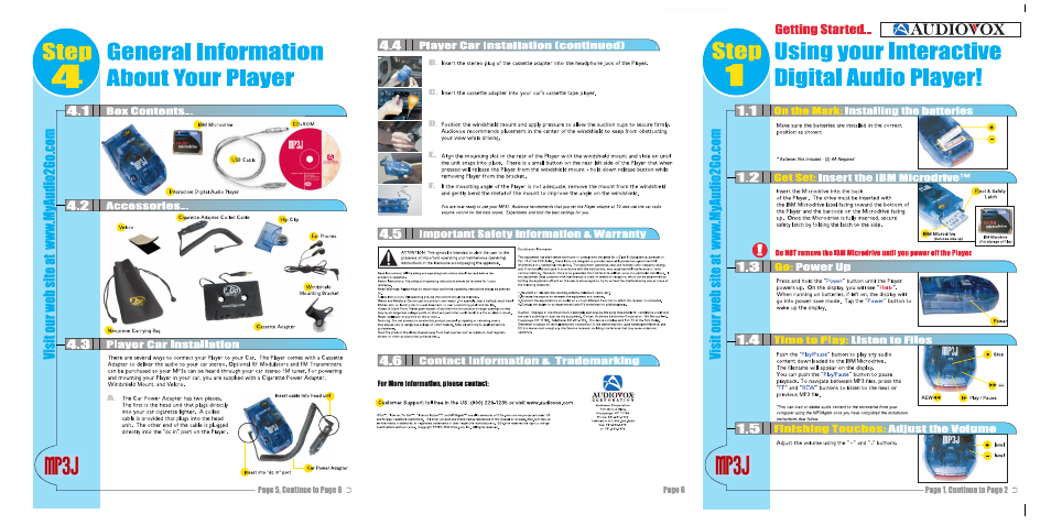 Audiovox MP4000 User Manual | 2 pages