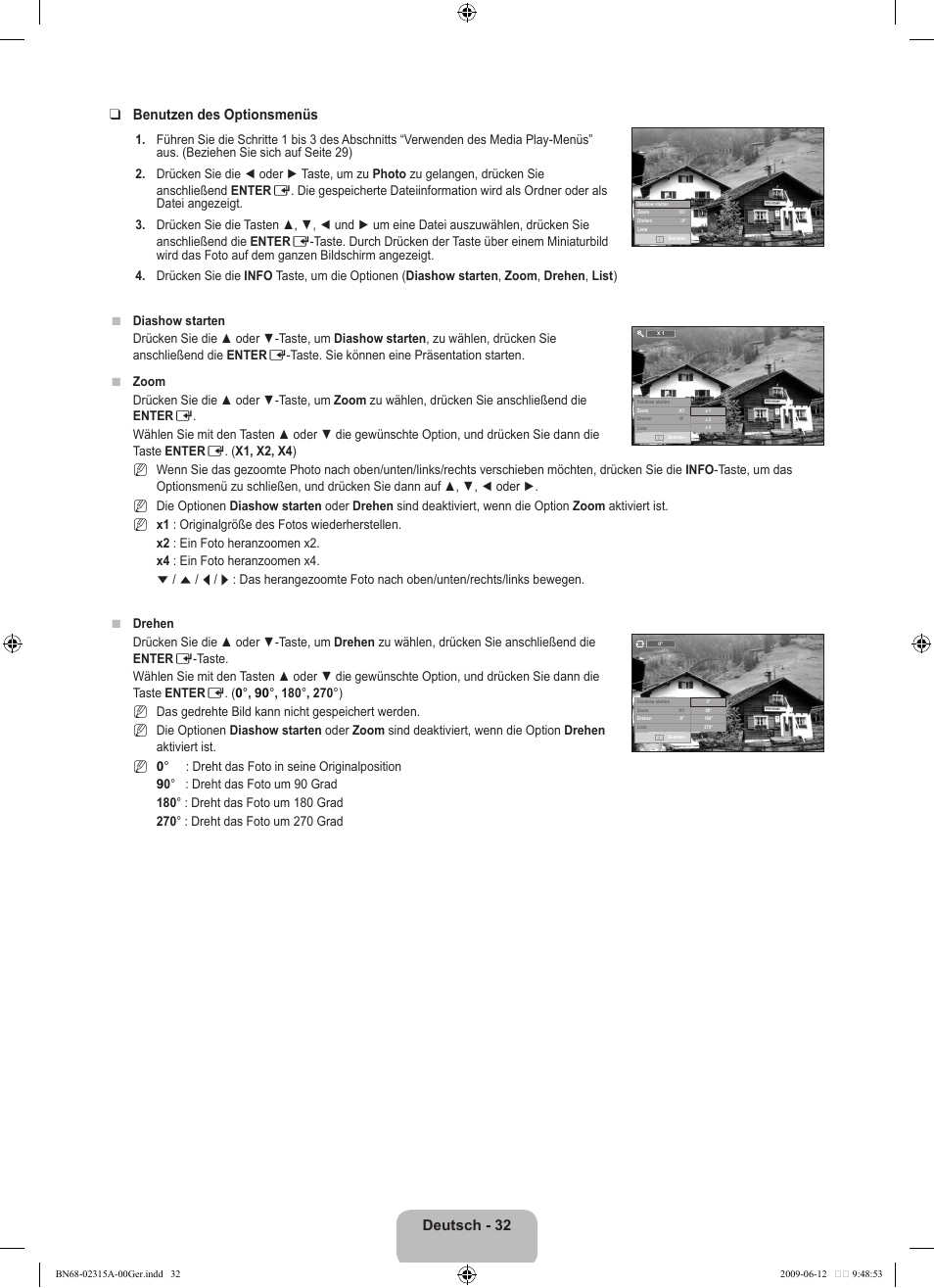Deutsch - 32 benutzen des optionsmenüs | Samsung LE32B553M3W User Manual | Page 126 / 422