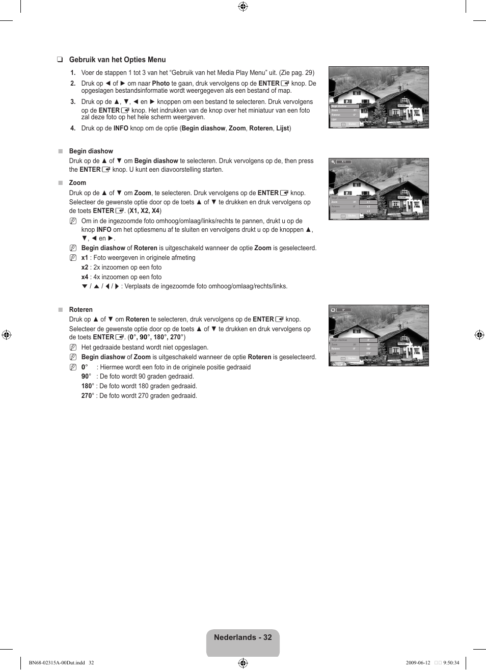 Nederlands - 32 gebruik van het opties menu | Samsung LE32B553M3W User Manual | Page 172 / 422