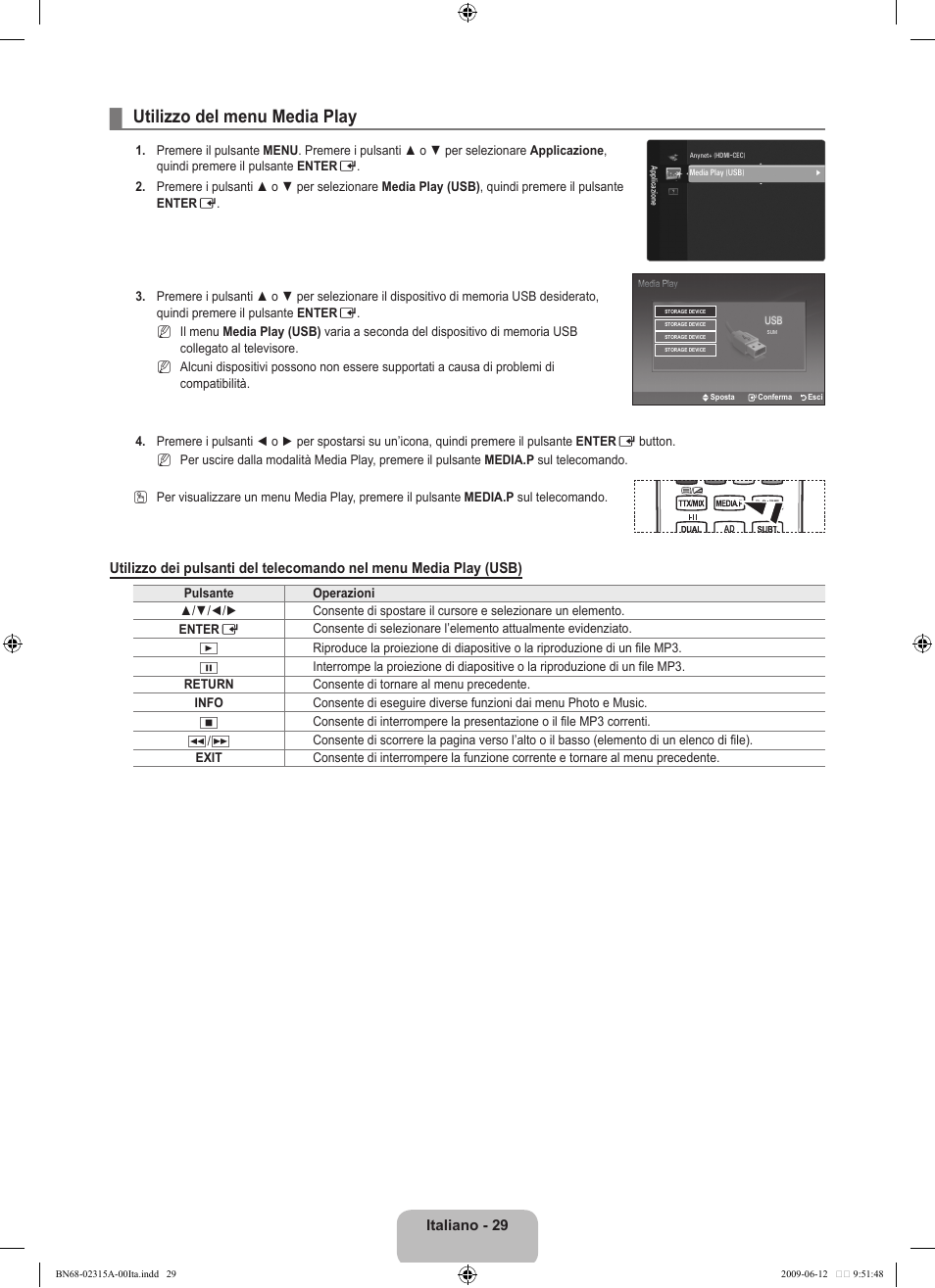 Utilizzo del menu media play | Samsung LE32B553M3W User Manual | Page 215 / 422