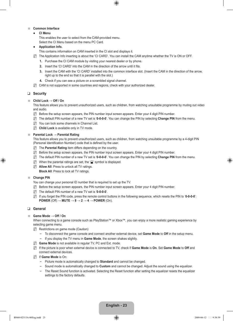 Samsung LE32B553M3W User Manual | Page 25 / 422