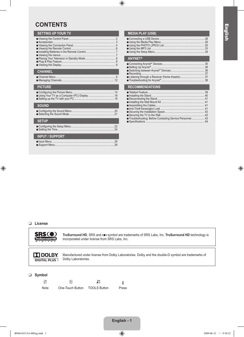 Samsung LE32B553M3W User Manual | Page 3 / 422