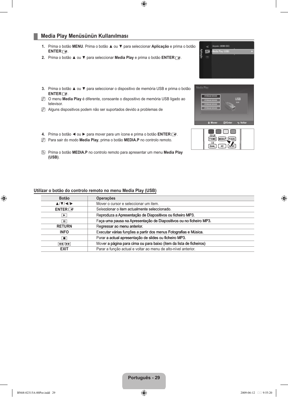 Media play menüsünün kullanılması | Samsung LE32B553M3W User Manual | Page 307 / 422