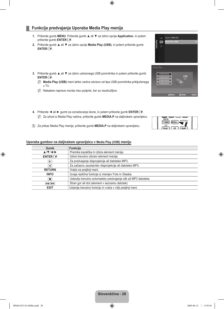 Funkcija predvajanja uporaba media play menija | Samsung LE32B553M3W User Manual | Page 353 / 422