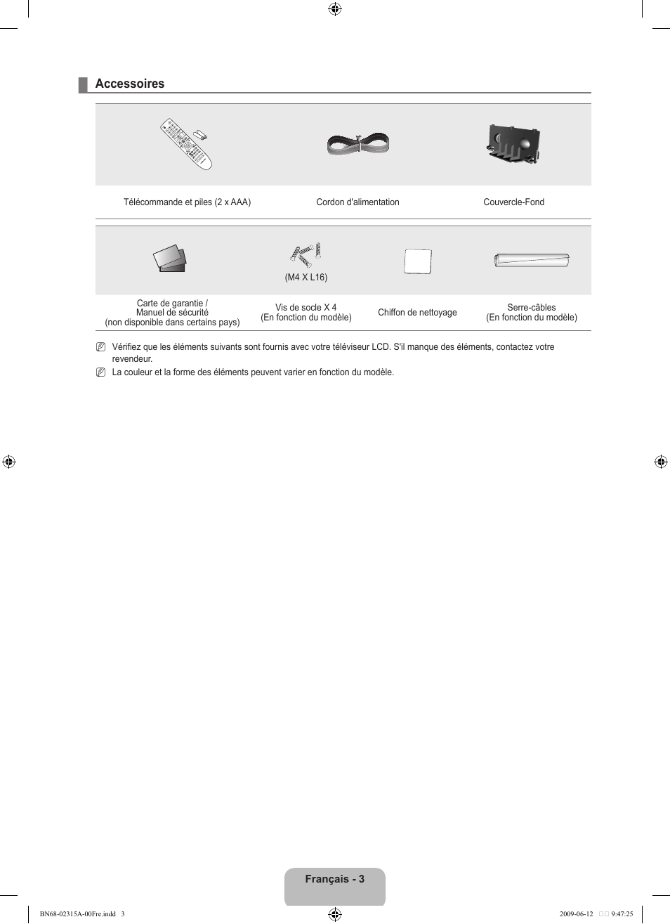 Accessoires | Samsung LE32B553M3W User Manual | Page 51 / 422