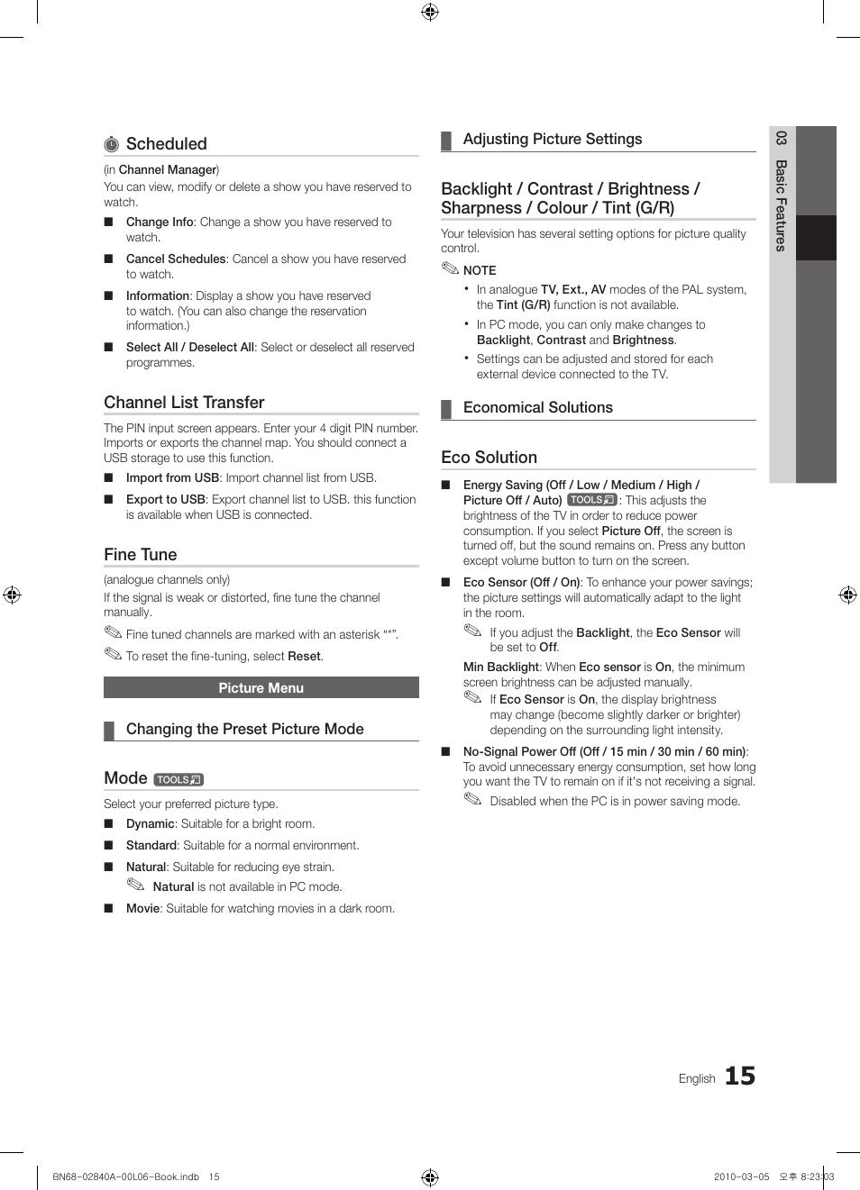 Samsung UE40C6600UW User Manual | Page 15 / 362