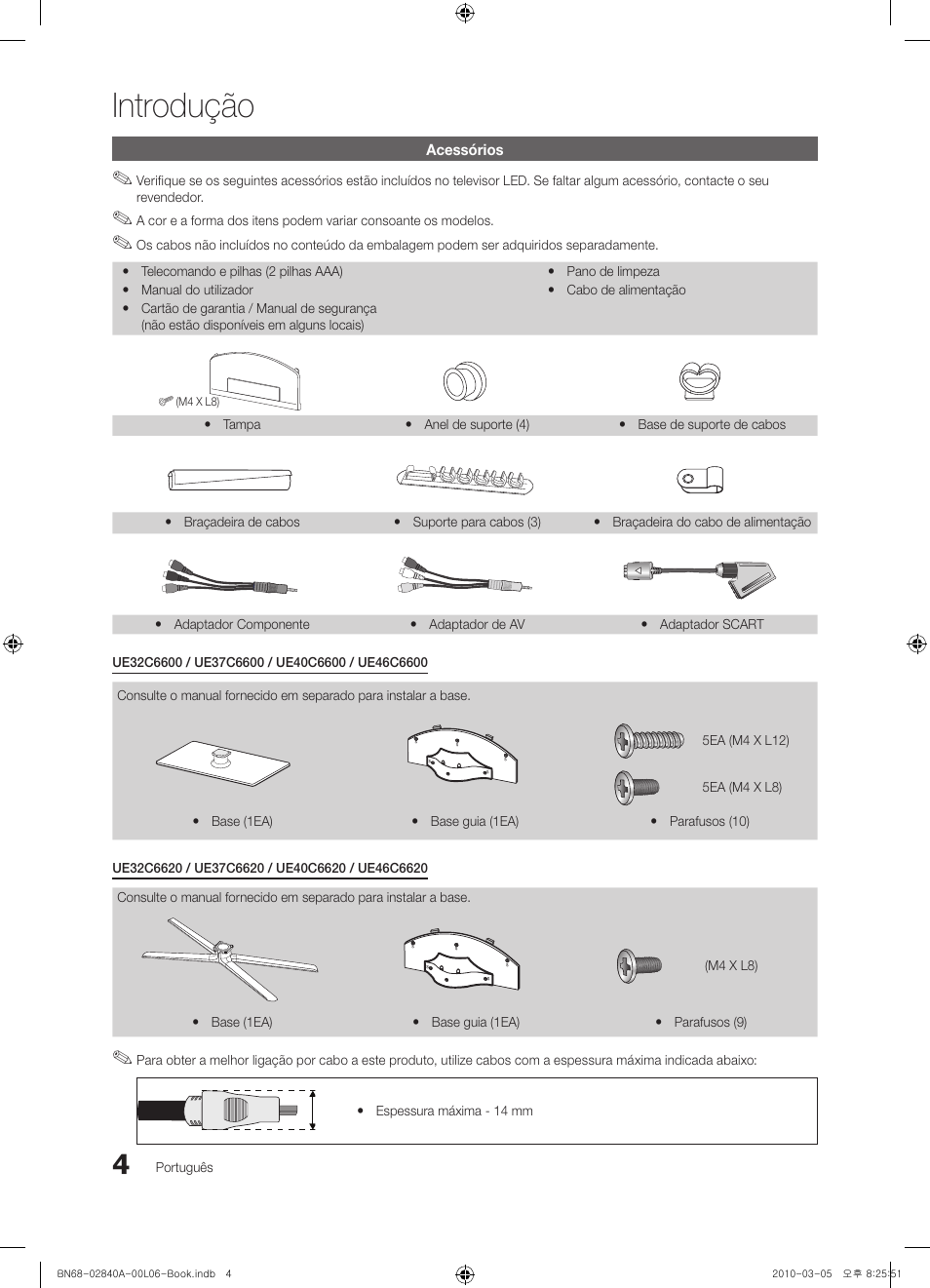Introdução | Samsung UE40C6600UW User Manual | Page 184 / 362