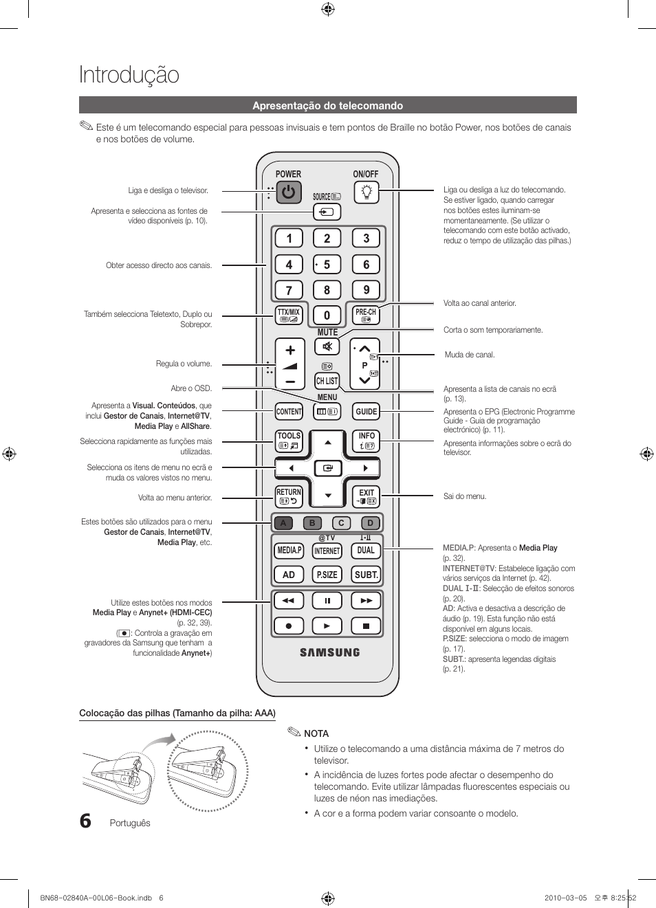 Introdução | Samsung UE40C6600UW User Manual | Page 186 / 362