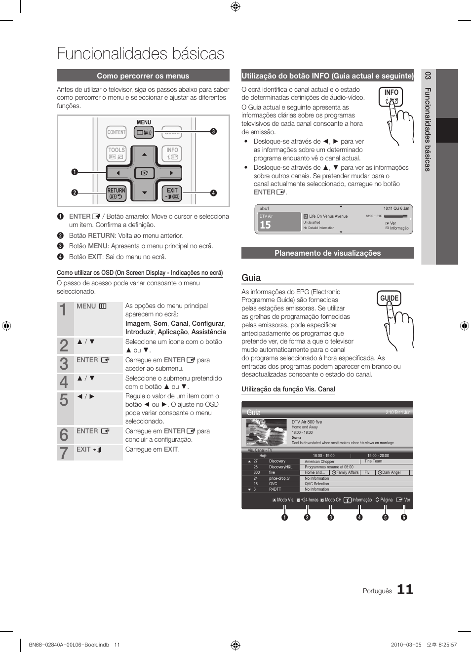 Funcionalidades básicas, Guia | Samsung UE40C6600UW User Manual | Page 191 / 362