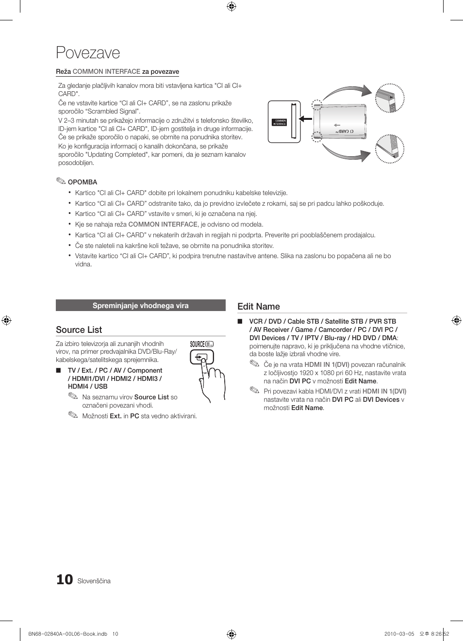 Povezave | Samsung UE40C6600UW User Manual | Page 250 / 362