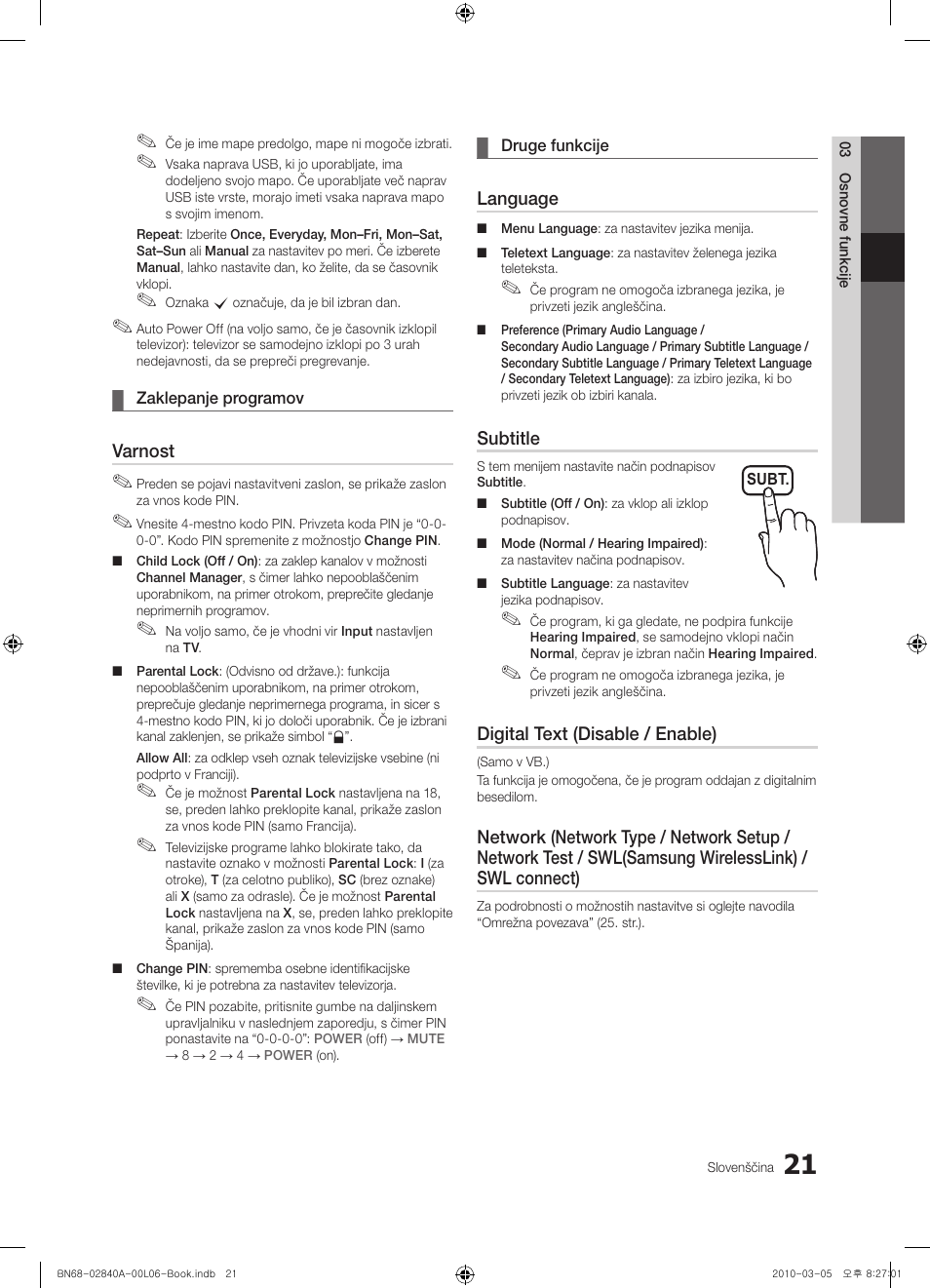 Samsung UE40C6600UW User Manual | Page 261 / 362