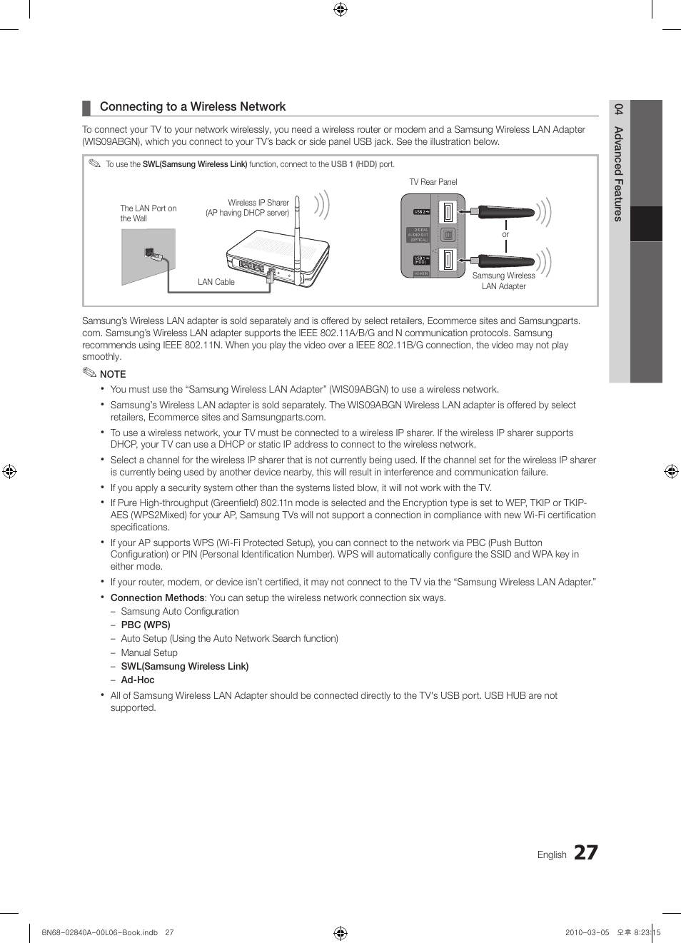 Samsung UE40C6600UW User Manual | Page 27 / 362