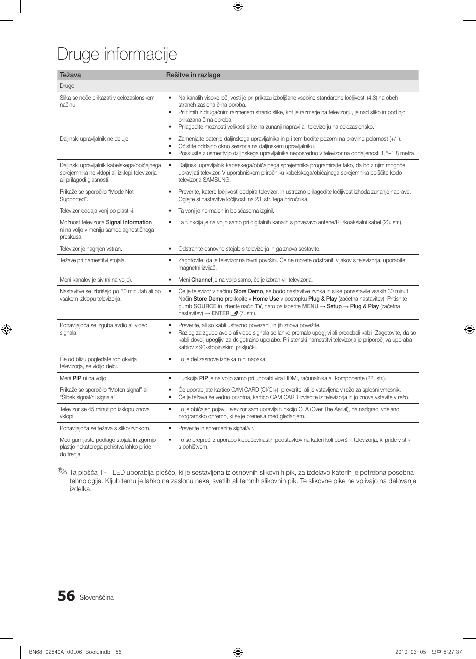 Druge informacije | Samsung UE40C6600UW User Manual | Page 296 / 362
