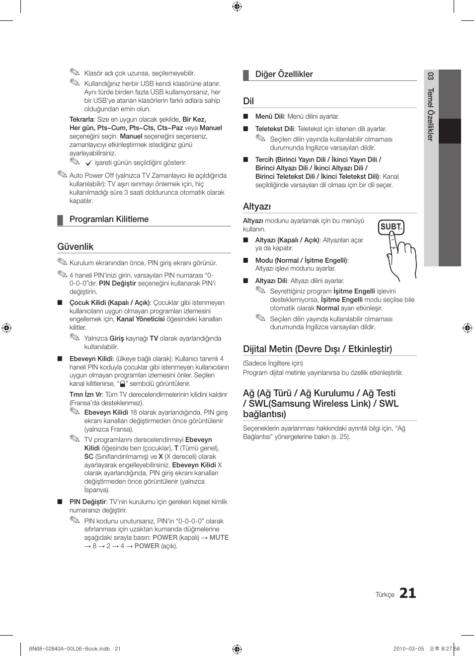 Samsung UE40C6600UW User Manual | Page 321 / 362