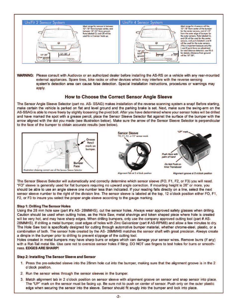 Audiovox AS-RS User Manual | Page 2 / 8