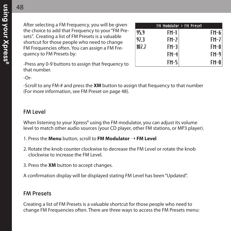 Audiovox XPRESS XMCK-20P User Manual | Page 48 / 62