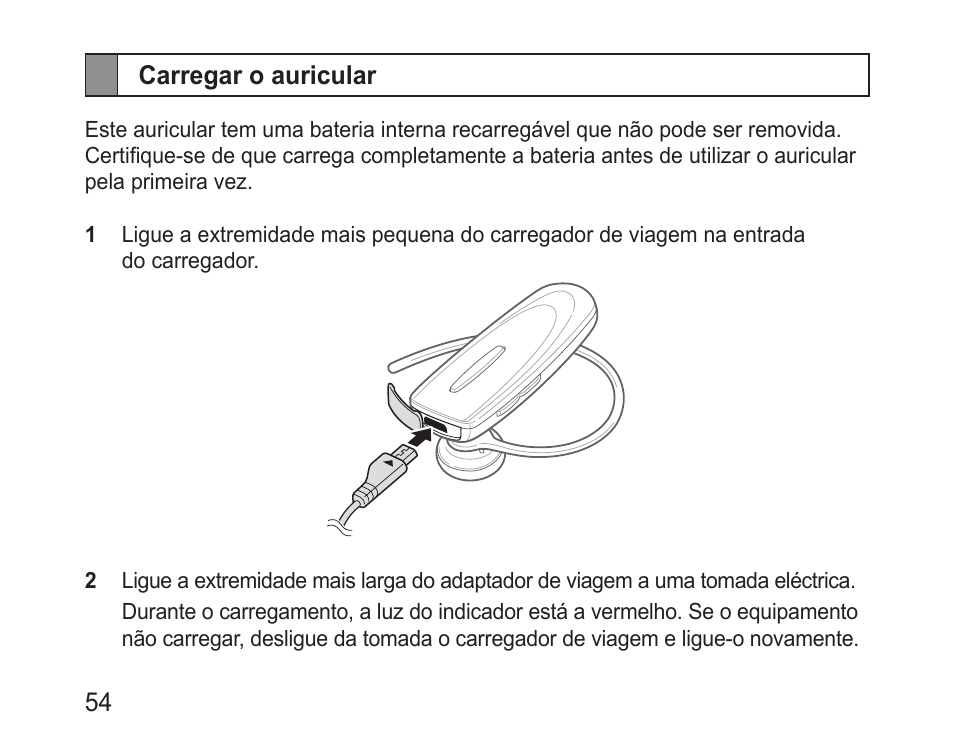 Carregar o auricular | Samsung BHM1100 User Manual | Page 56 / 75