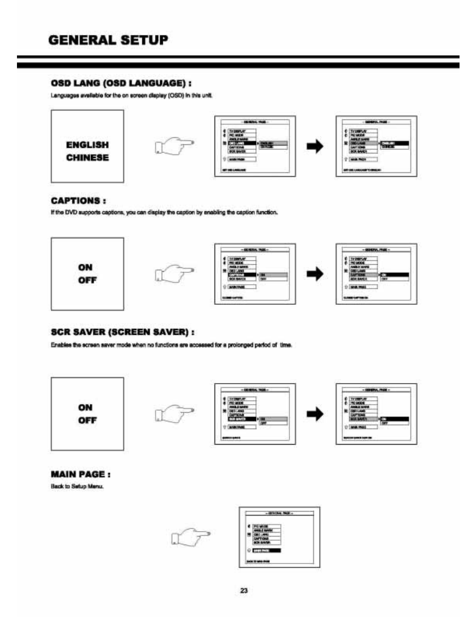 080 laño (080 language), Capt10n8, 8cr savcil (screen saver) 8 | Audiovox VE 1510DV User Manual | Page 22 / 60