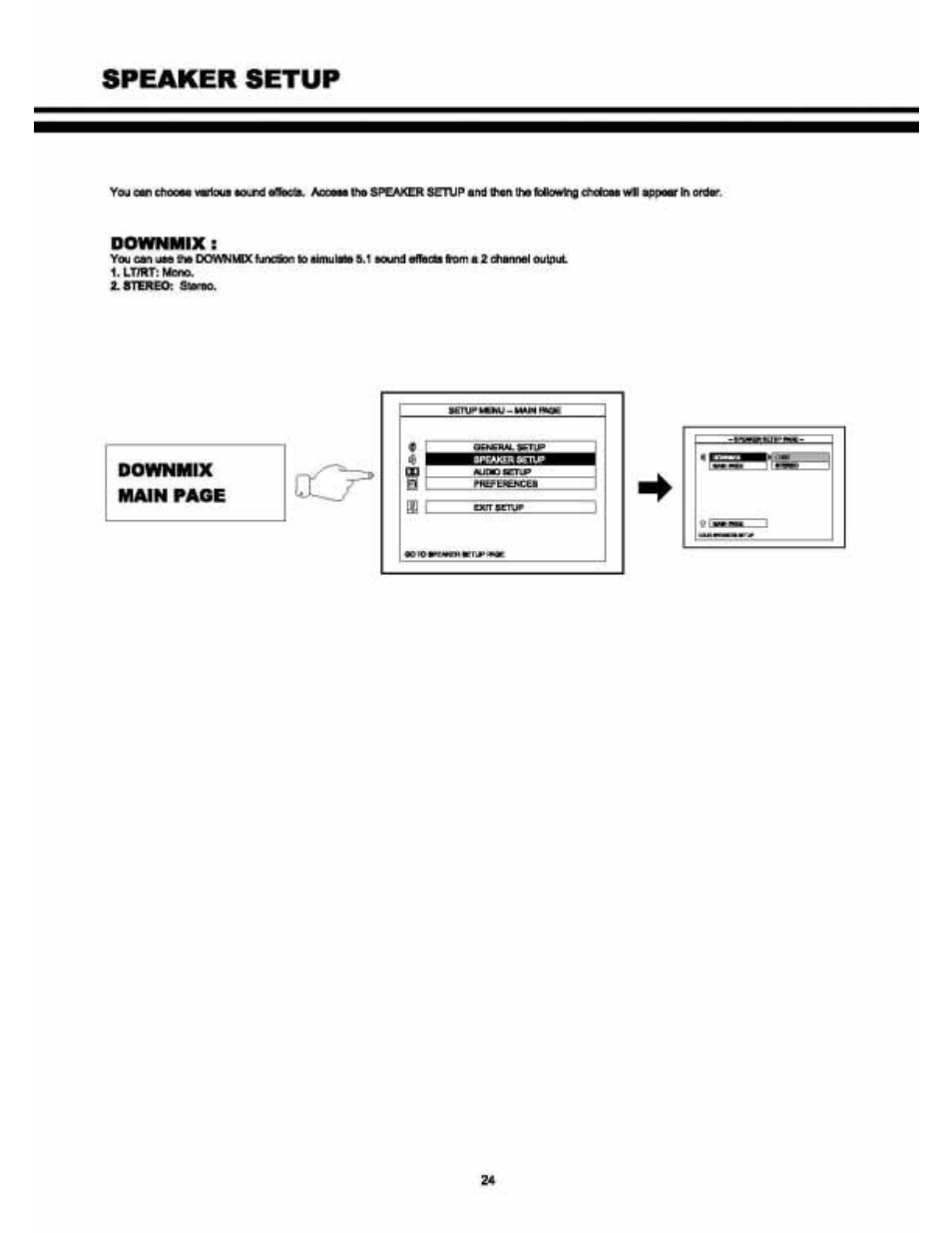 Speaker setup | Audiovox VE 1510DV User Manual | Page 23 / 60