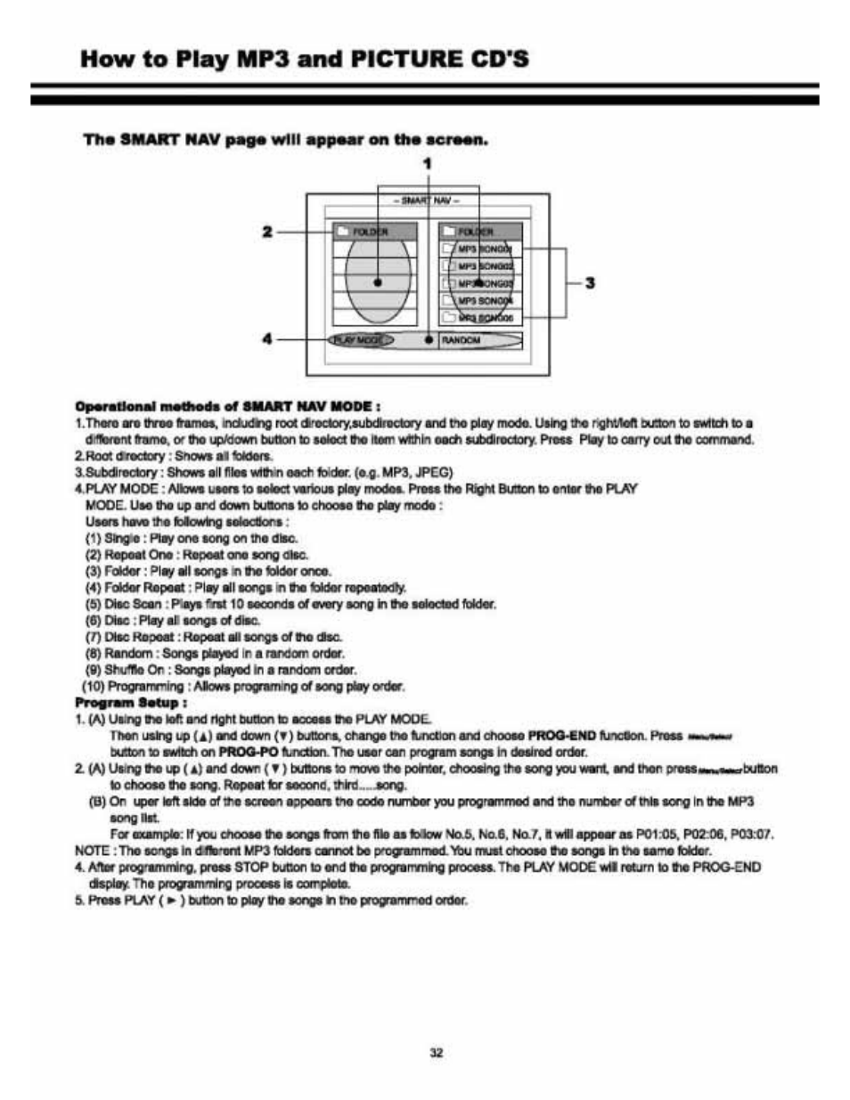 How to play mp3 and picture cd's, Tl)« smart nav will appear on lha «croan | Audiovox VE 1510DV User Manual | Page 31 / 60